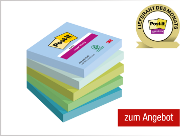 Post-it® Haftnotiz Super Sticky Notes Oasis Collection 76 x 76 mm (B x H)